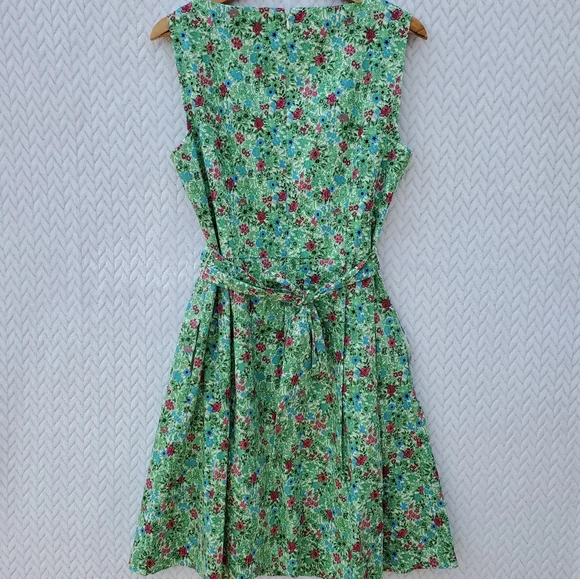 ANNE KLEIN Green Floral A-Line Fit & Flare Dress Size 10 - Picture 8 of 16